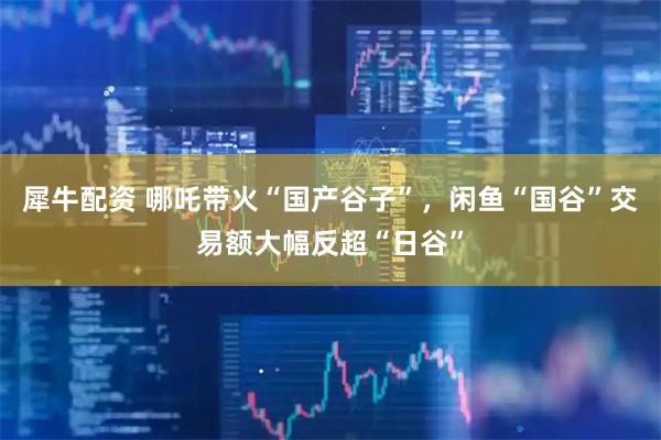 犀牛配资 哪吒带火“国产谷子”，闲鱼“国谷”交易额大幅反超“日谷”