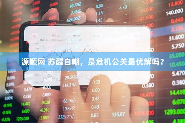 源顺网 苏醒自嘲，是危机公关最优解吗？