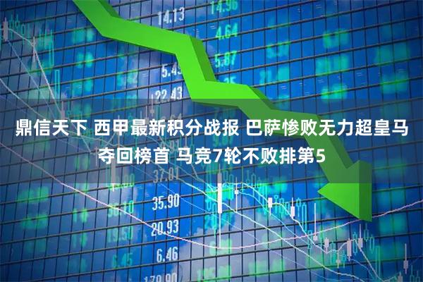 鼎信天下 西甲最新积分战报 巴萨惨败无力超皇马夺回榜首 马竞7轮不败排第5